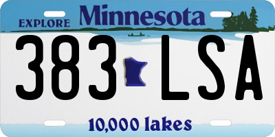 MN license plate 383LSA