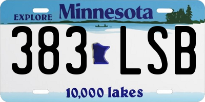 MN license plate 383LSB