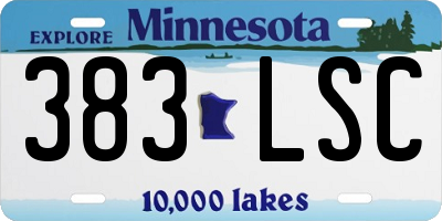 MN license plate 383LSC