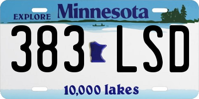 MN license plate 383LSD