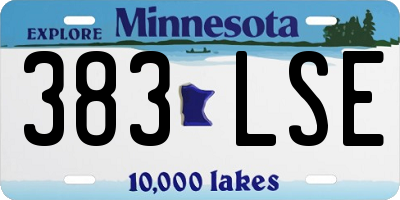 MN license plate 383LSE