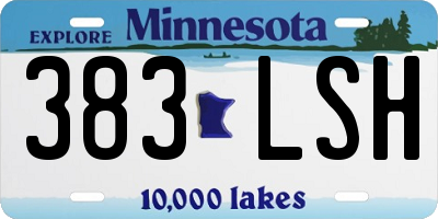 MN license plate 383LSH