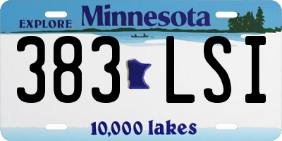 MN license plate 383LSI