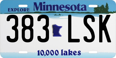 MN license plate 383LSK