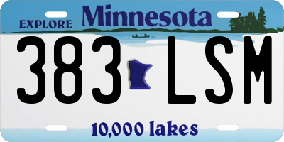 MN license plate 383LSM