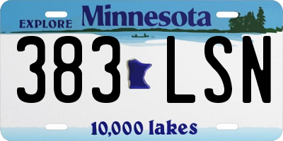 MN license plate 383LSN