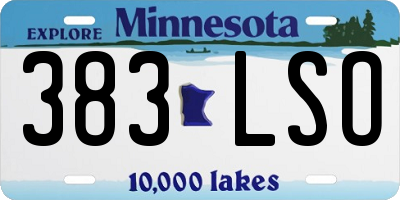 MN license plate 383LSO
