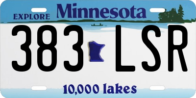 MN license plate 383LSR
