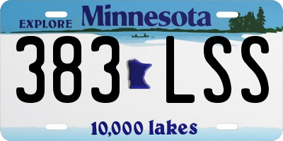 MN license plate 383LSS