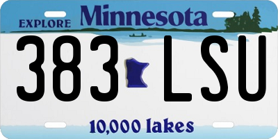MN license plate 383LSU