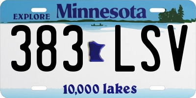 MN license plate 383LSV