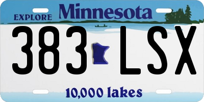 MN license plate 383LSX