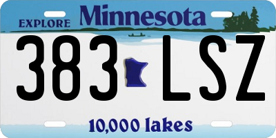 MN license plate 383LSZ