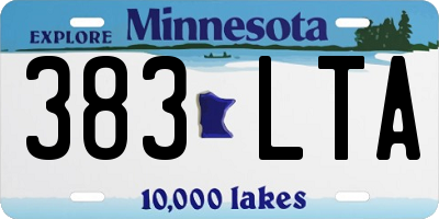 MN license plate 383LTA