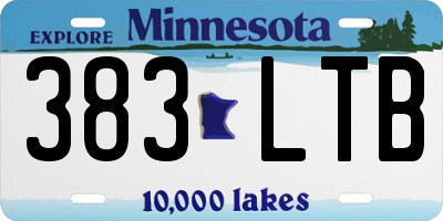 MN license plate 383LTB