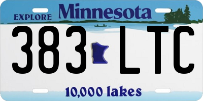 MN license plate 383LTC
