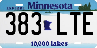 MN license plate 383LTE