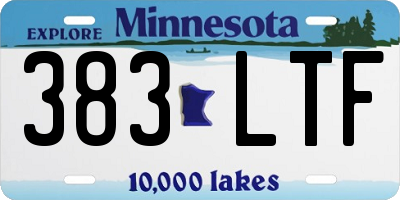 MN license plate 383LTF