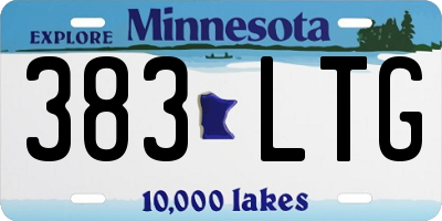 MN license plate 383LTG