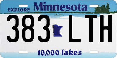 MN license plate 383LTH