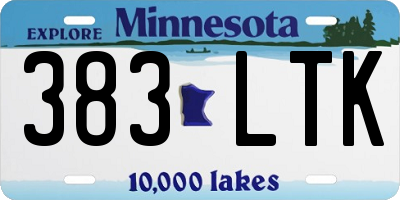 MN license plate 383LTK