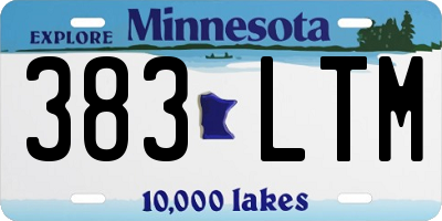 MN license plate 383LTM