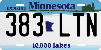 MN license plate 383LTN