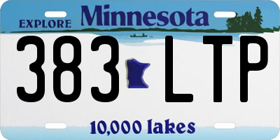 MN license plate 383LTP
