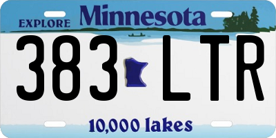 MN license plate 383LTR