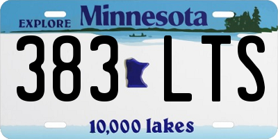 MN license plate 383LTS