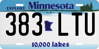 MN license plate 383LTU