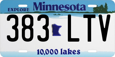 MN license plate 383LTV