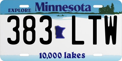 MN license plate 383LTW
