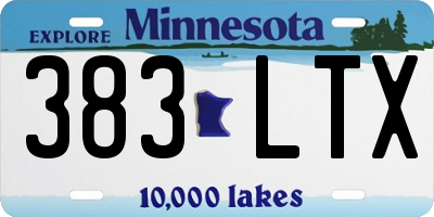 MN license plate 383LTX