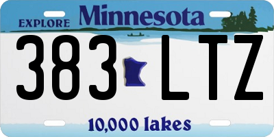 MN license plate 383LTZ