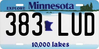 MN license plate 383LUD