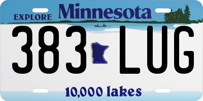 MN license plate 383LUG