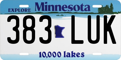 MN license plate 383LUK