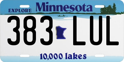 MN license plate 383LUL