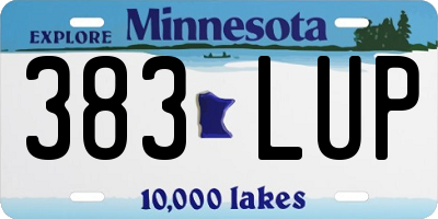 MN license plate 383LUP