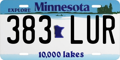 MN license plate 383LUR