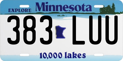 MN license plate 383LUU