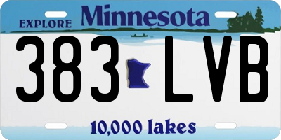 MN license plate 383LVB