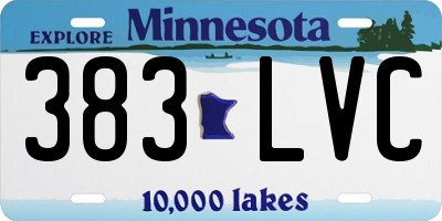 MN license plate 383LVC