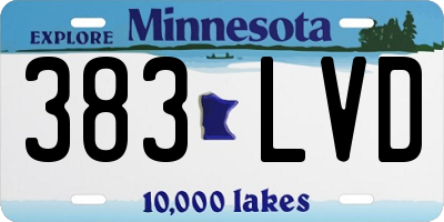 MN license plate 383LVD