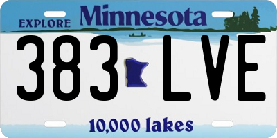 MN license plate 383LVE
