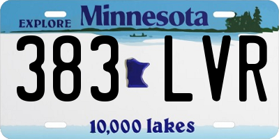 MN license plate 383LVR