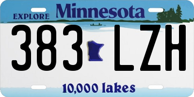 MN license plate 383LZH