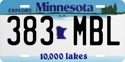MN license plate 383MBL