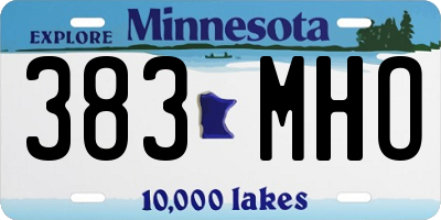 MN license plate 383MHO